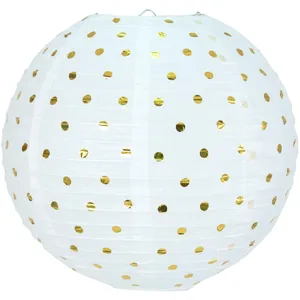 NO NAME Lanterne - Blanc - Papier - Décoration de fête - Mariage - 35cm pas cher