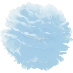 RueDeLaFete Boule Pompon Papier De Soie Bleu dragée 40 cm pas cher