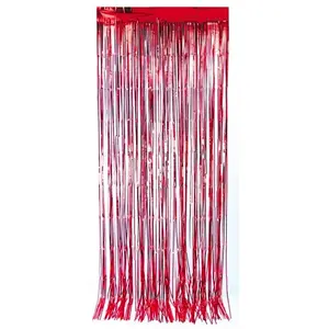 RueDeLaFete Rideau métallique Rouge 92 x 245 cm pas cher