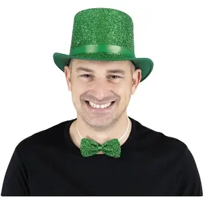 Chapeau Haut de forme paillettes Saint Patrick