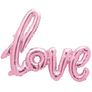 RueDeLaFete Ballon mylar Love 73 cm Rose pastel pas cher