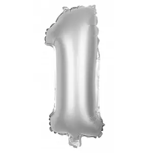 RueDeLaFete Ballon mylar 100cm CHIFFRE 1, ARGENT pas cher