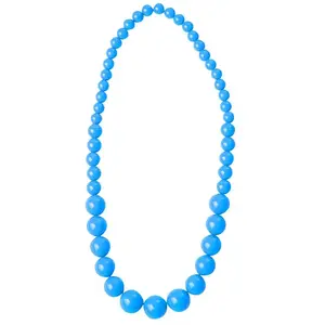 Collier de perles néon bleu