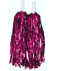 Pompons éco (par 2), métallisé Rose