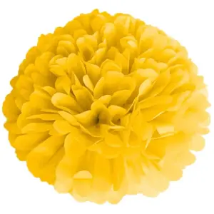 RueDeLaFete Boule Pompon Papier De Soie jaune 15 cm pas cher