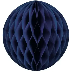 RueDeLaFete Boule alvéolée bleu marine 20 cm pas cher