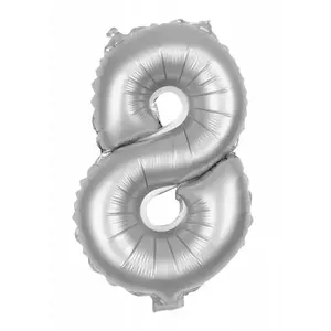 RueDeLaFete Ballon mylar 100cm CHIFFRE 8, ARGENT pas cher