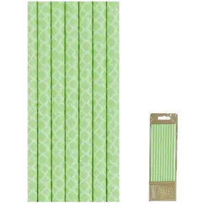 Sachet de 10 pailles Rétro, Vert PastelVendu parruedelafete