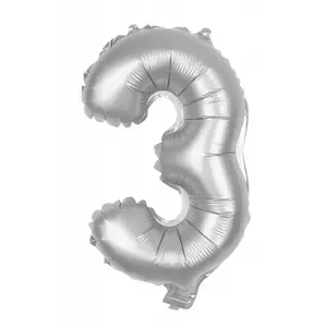 RueDeLaFete Ballon mylar 36cm CHIFFRE 3, Argent pas cher