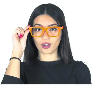 RueDeLaFete Lunettes néon Oranges sans verre pas cher