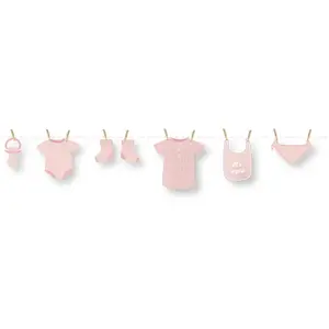 RueDeLaFete Guirlande bébé girl rose 1,5 mètres pas cher