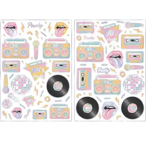 PARTYPRO Party Pro 91390ST, Sachet de 100 Stickers années 90's pas cher