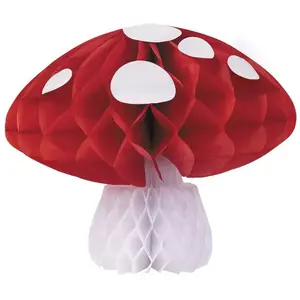DÉCOR CHAMPIGNON ALVÉOLÉ DANS LES BOIS 13CM ROUGE pas cher