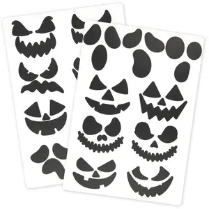 RueDeLaFete Lot de 17 stickers Visages Halloween pas cher