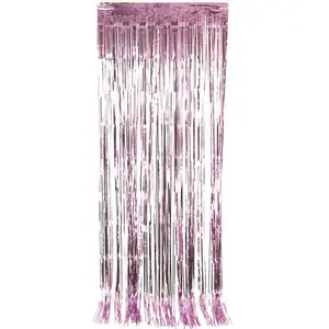 RueDeLaFete Rideau métallique Rose clair 92 x 245 cm pas cher