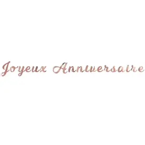 RueDeLaFete Guirlande Joyeux Anniversaire Métallisée Rose gold pas cher