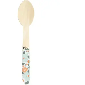 RueDeLaFete Sachet de 8 petites cuillères Fleuries pas cher