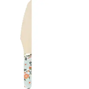 RueDeLaFete Sachet de 8 couteaux Fleuries pas cher