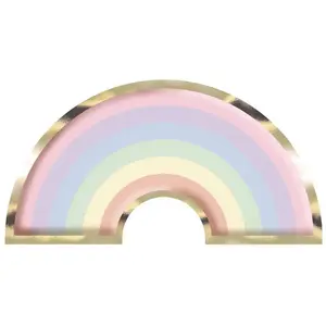 RueDeLaFete Paquet de 8 Assiettes Arc en Ciel pas cher