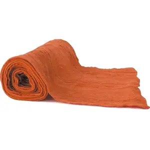 RueDeLaFete Chemin de table voile de coton 30 cm x 3 mètres Orange brulé pas cher