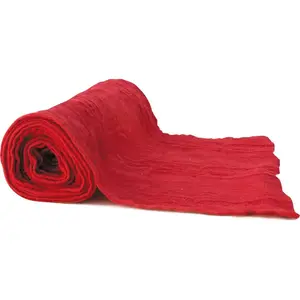 RueDeLaFete Chemin de table voile de coton 30 cm x 3 mètres Rouge pas cher