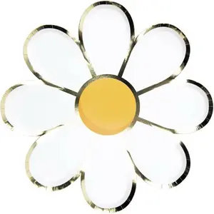 RueDeLaFete Sachet de 8 Assiettes Marguerite pas cher