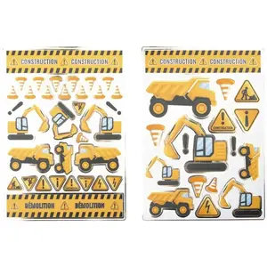 RueDeLaFete Set de 50 stickers Chantier pas cher