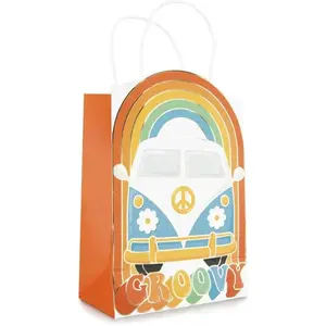 RueDeLaFete Set de 4 sacs en papier Hippy Party pas cher