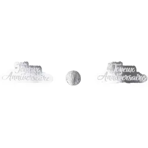 RueDeLaFete Sachet de 10gr de confettis Joyeux Anniversaire Argent pas cher
