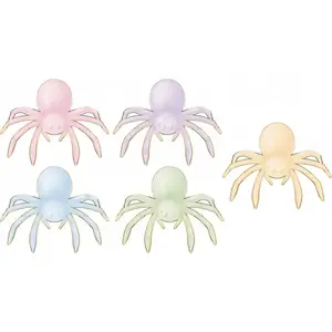 Comparateur de prix : Lot de 5 Araignées géantes pastel en carton à poser