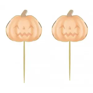Sachet de 10 pics à cocktail CITROUILLE Halloween pastelVendu parruedelafete