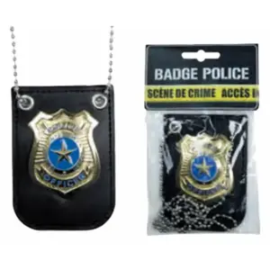 Badge Police en métal doré (collier)