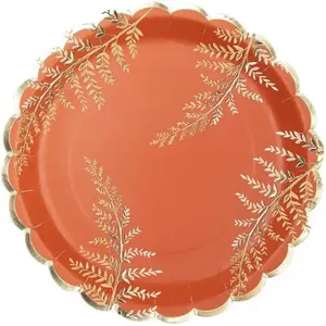Comparateur de prix : Sachet de 8 assiettes Terracotta et Or 23cm