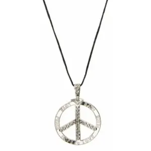 Collier Peace & Love métal Argent gravé