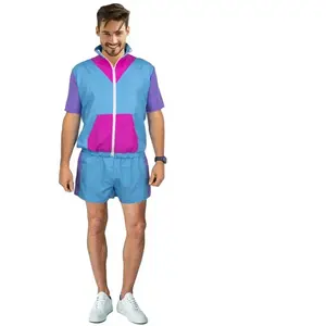 Comparateur de prix : Déguisement Ensemble Sport 80's avec Short, Rose/Bleu