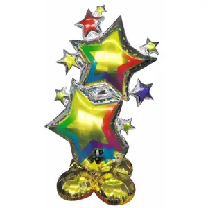 RueDeLaFete Ballon mylar Stars and Foil 80cm, Multicolore pas cher
