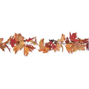 RueDeLaFete Guirlande automne Feuilles d'Erable artificielle réaliste 1m75 pas cher