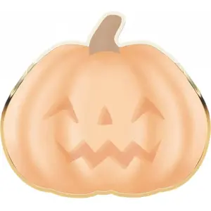 Paquet de 8 Assiettes CITROUILLE Halloween pastel en carton 23cmVendu parruedelafete