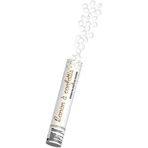 RueDeLaFete Canon à confettis ronds, 28 cm Blanc pas cher