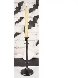 RueDeLaFete Bougeoir Noir traditionnel 28 cm pas cher