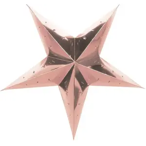 RueDeLaFete Lanterne étoile Rose gold 30 cm pas cher