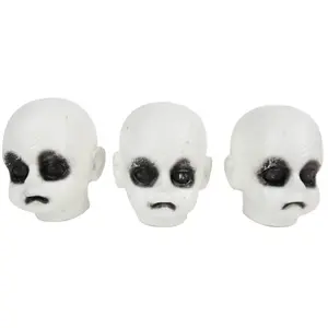 RueDeLaFete Set de 3 têtes de poupée 8 cm pas cher
