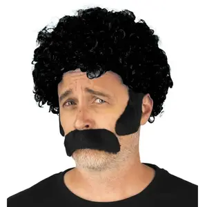 Comparateur de prix : Set Moustache noire et 2 Rouflaquettes