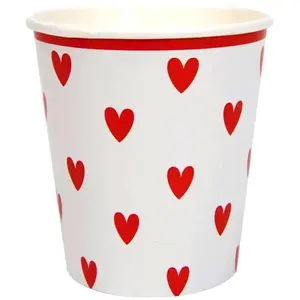 RueDeLaFete Lot de 8 Gobelets 20cl à coeurs rouges pas cher