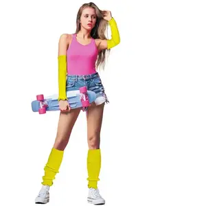 Comparateur de prix : Lot de 2 Manchettes/Guêtres tricot fluo jaune