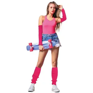 Comparateur de prix : Lot de 2 Manchettes/Guêtres tricot fluo rose