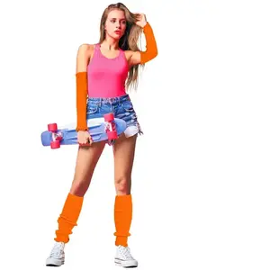 Comparateur de prix : Lot de 2 Manchettes/Guêtres tricot fluo orange