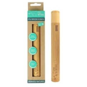 Feel Natural " Etui en bambou naturel pour transporter et protéger votre brosse à dents. " pas cher