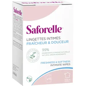 Comparateur de prix : Saforelle Lingettes Intimes Sachets Individuels Biodégradables x 10