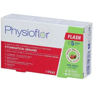 Comparateur de prix : BIOCODEX Physioflor Flash élimination urinaire 10 gélules +10 comprimés